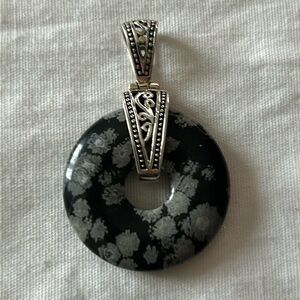 Snowflake obsidian gemstone pendant